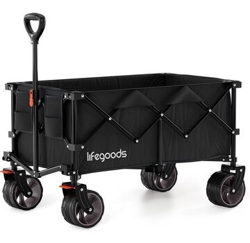LifeGoods LifeGoods Wagon - XL - pliable - 200L - 150KG de capacité de charge - noir