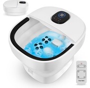 Niceey Niceey Foot Bath ZD3000 - pliable - rouleaux de massage automatiques - jusqu'à 48°C - bain de pieds électrique avec fonction bulle - massage des pieds par infrarouge - avec télécommande - 14L - blanc