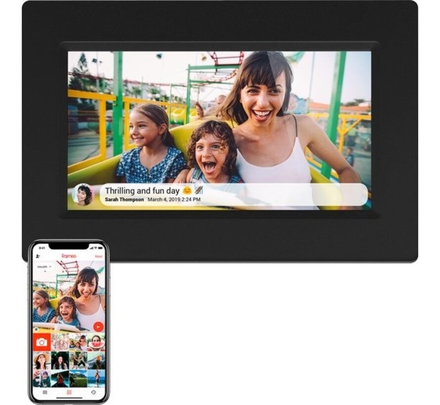 Cadre photo numérique Denver 7 pouces - Frameo App - Cadre photo - WiFi - écran tactile IPS - 8GB - PFF710B