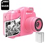 Denver Kids' Camera Full HD with Printer - Selfie Camera - 48MP - Digital Camera Kids - Photo and Video - Games - KPC1370 - Pink