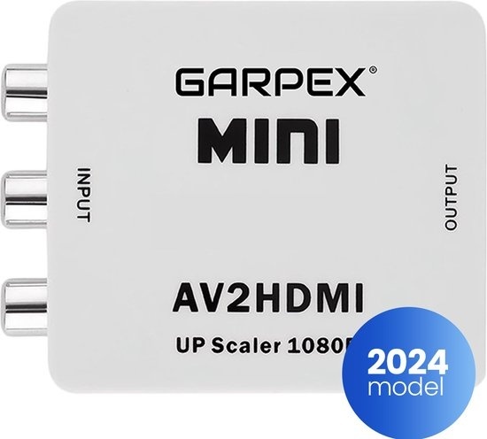 Garpex® Adaptateur AV vers HDMI - Convertisseur RCA vers HDMI - AV vers HDMI - Commutateur HDMI - 1080P Full HD - câble d'alimentation USB inclus