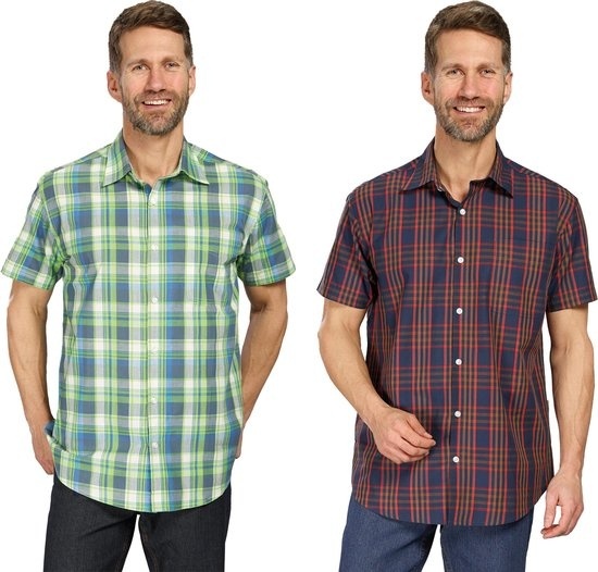 Chemise de garde-côte, demi-manche, couleur bleu/vert, taille 43/44