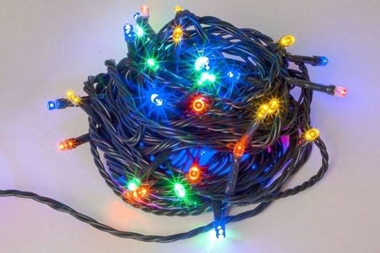 Guirlande LED - 300 ampoules multicolores - Fil vert - Modulateur - 20m - 31V