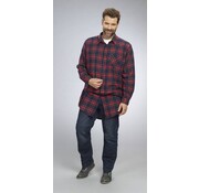 Merkloos Chemise en flanelle Coastguard, extra longue, à carreaux rouge/marine, taille 41/42