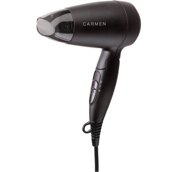 Carmen Carmen Tiny Travel TD1215 - Sèche-cheveux de voyage compact - 1200 watts - Double voltage - Noir