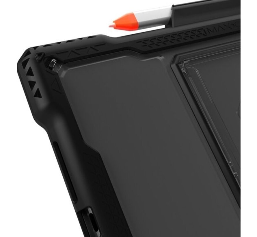 MAXCases Shield Extreme-X Noir avec support pour Pencil / Crayon Apple iPad 8 (2020) / iPad 7 (2019)