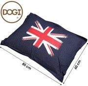DOGI Dogi - Coussin pour chien Union Jack - drapeau anglais - 80x60cm - Panier pour chien Bleu foncé