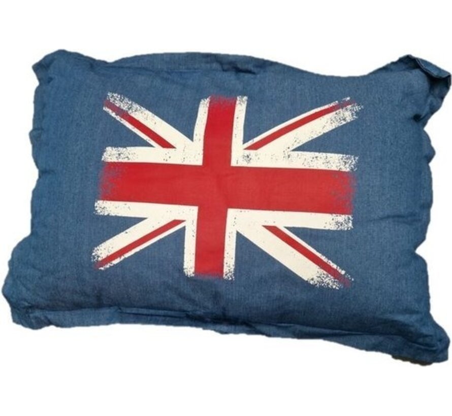 Dogi - Coussin pour chien Union Jack - drapeau anglais - 80x60cm - Panier pour chien Bleu foncé