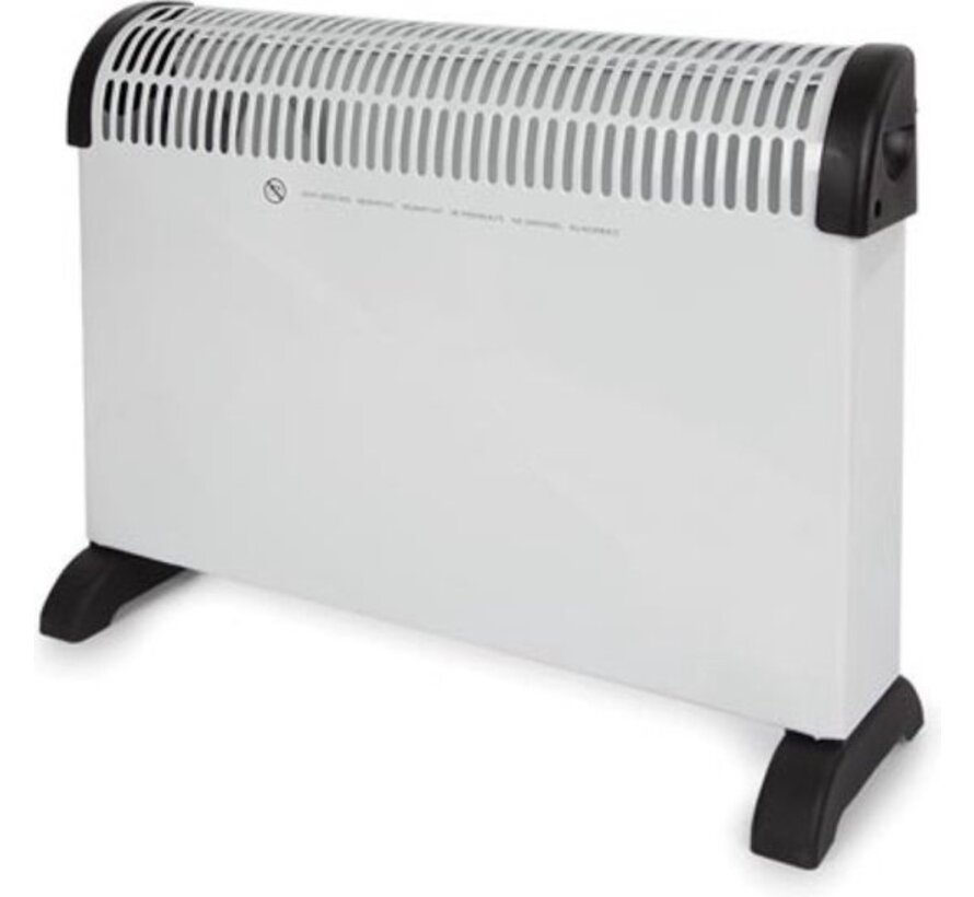 Perel Radiateur convecteur, intérieur, trois niveaux de chaleur, ventilateur turbo, minuterie, 2000 W