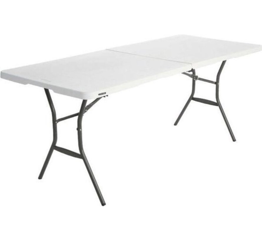 Lifetime - table de travail - table de buffet - 180 cm - pliable comme une valise - blanc