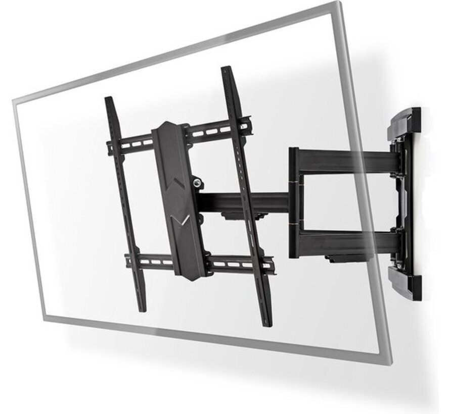 Support mural TV orientable et inclinable - 43 - 100 " - Poids maximal de l'écran : 70 kg - Inclinable - Rotatif - Distance minimale au mur : 70 mm - Distance maximale au mur : 800 mm - 3 Pivot(s) - Acier - Noir