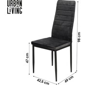 Urban Living Jack Chairs - Lot de 6 chaises de salle à manger Anthracite - Chaise de salle à manger avec dossier haut - Chaise x 6