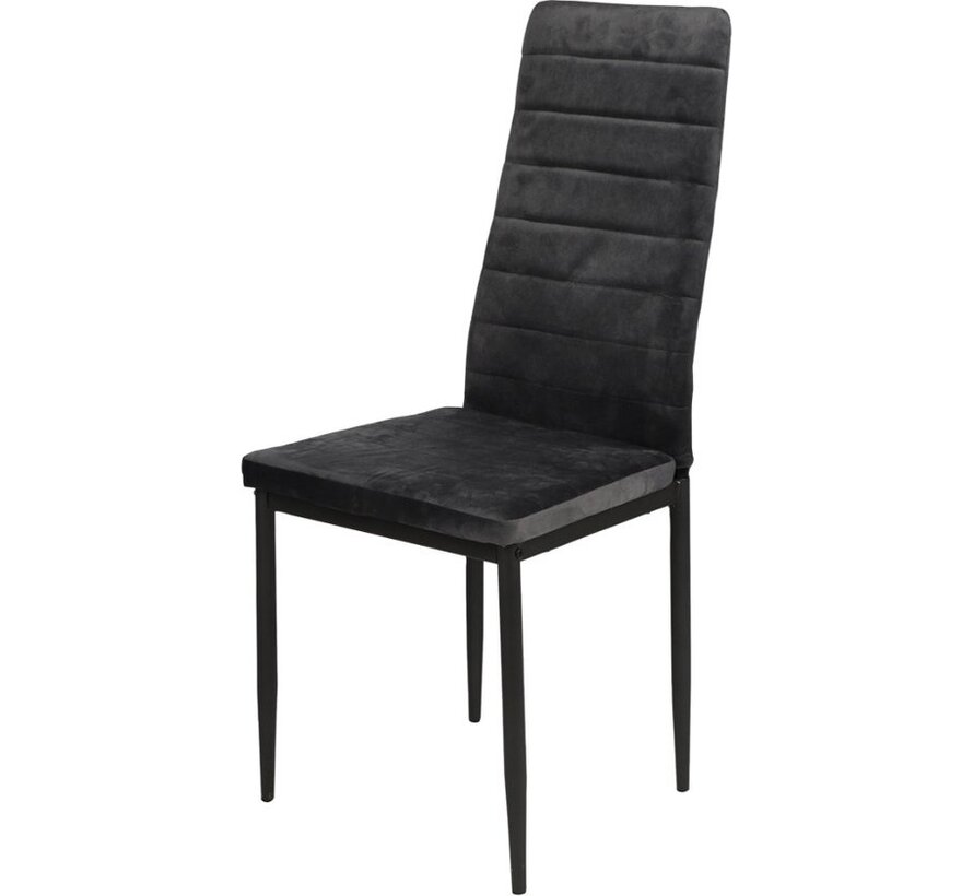 Jack Chairs - Lot de 6 chaises de salle à manger Anthracite - Chaise de salle à manger avec dossier haut - Chaise x 6