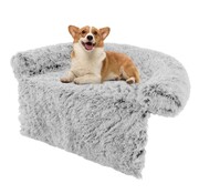 Coast Coast Plush Dog Bed - Coussin pour chien avec housse lavable - Petits et moyens chiens - Gris