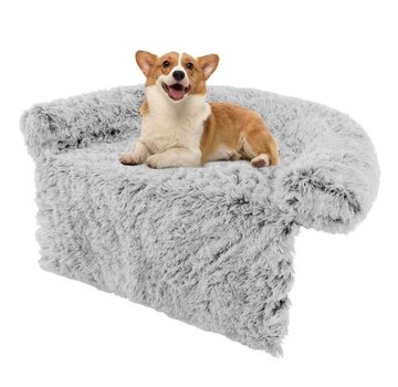 Coast Coast Plush Dog Bed - Coussin pour chien avec housse lavable - Petits et moyens chiens - Gris