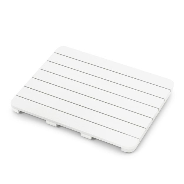 Coast Tapis de bain pour la douche - antidérapant - 60 x 48 x 4,5 cm - brun/blanc