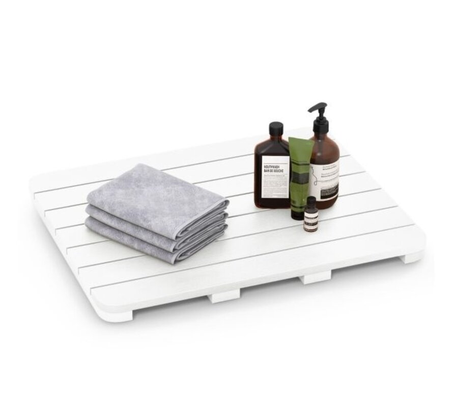 Coast Tapis de bain pour la douche - Antidérapant - 60 x 48 x 4,5 cm - Brun/Blanc