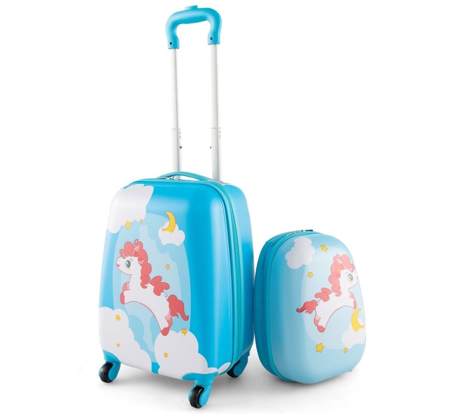 Coast 2-Piece Children's Suitcase Set - Backpack + Travel Trolley - Blue + Orange - 32.5 x 22 x 46.5 cm