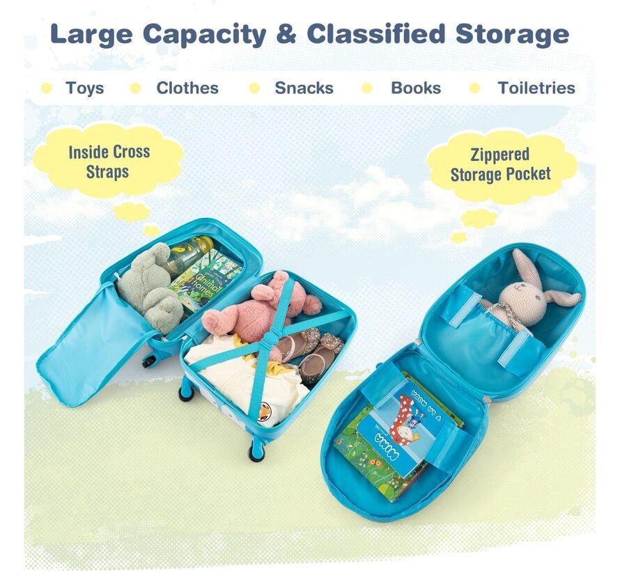 Coast 2-Piece Children's Suitcase Set - Backpack + Travel Trolley - Blue + Orange - 32.5 x 22 x 46.5 cm