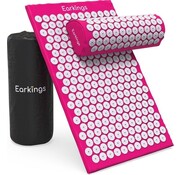 EarKings Tapis à ongles Earkings INCL Coussin et sac de rangement - Tapis d'acupression - 68x42xcm - Rose