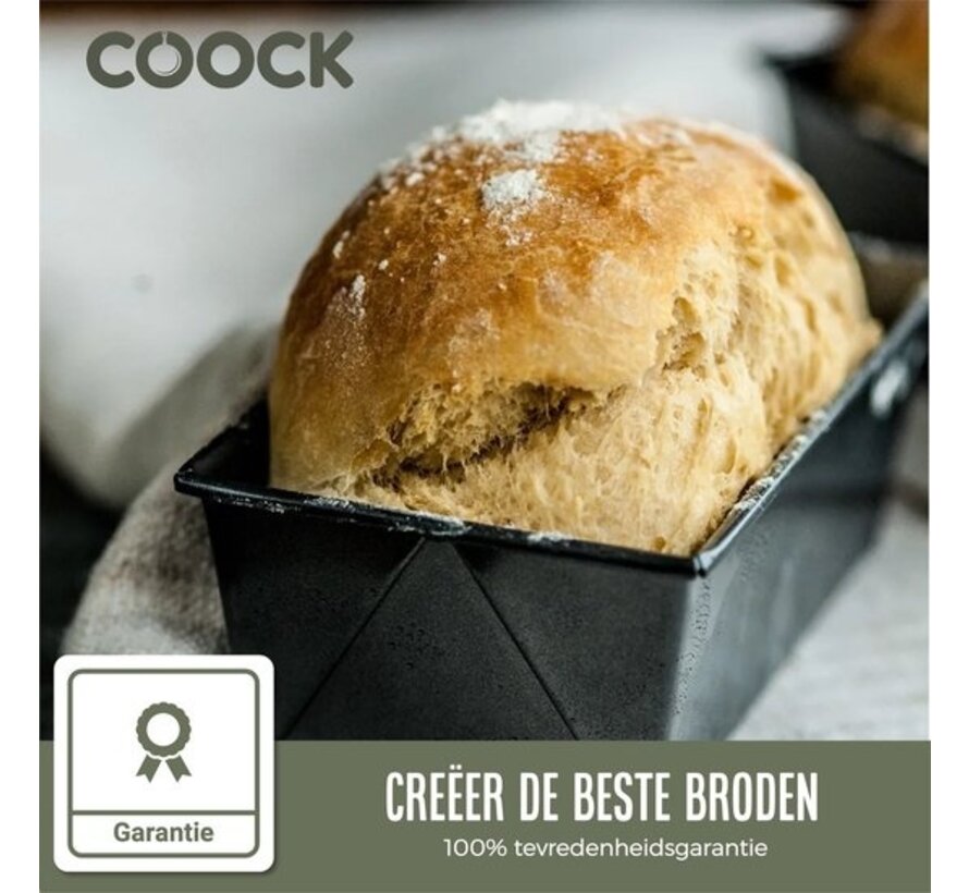 COOCK - Plat à four - Plat à gâteau avec revêtement antiadhésif - Plat à pain et à gâteau 30 cm - Avec grattoir à pâte et E-Book