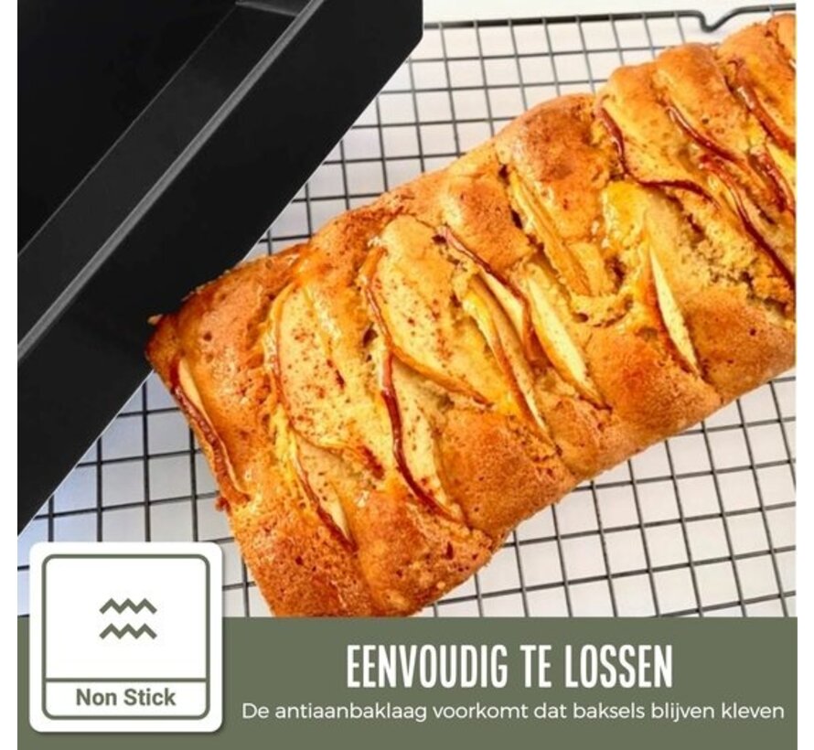 COOCK - Plat à four - Plat à gâteau avec revêtement antiadhésif - Plat à pain et à gâteau 30 cm - Avec grattoir à pâte et E-Book