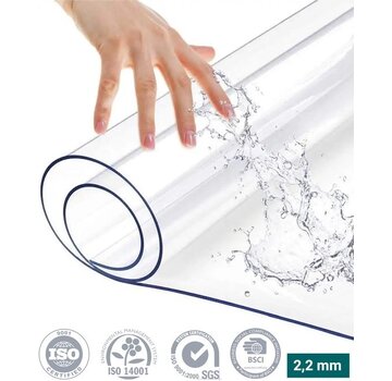 Homewell HOMEWELL Protecteur de table en verre transparent 90x180cm - Voile de table transparent - Nappe - Antidérapant et résistant à la chaleur - 2.2 mm