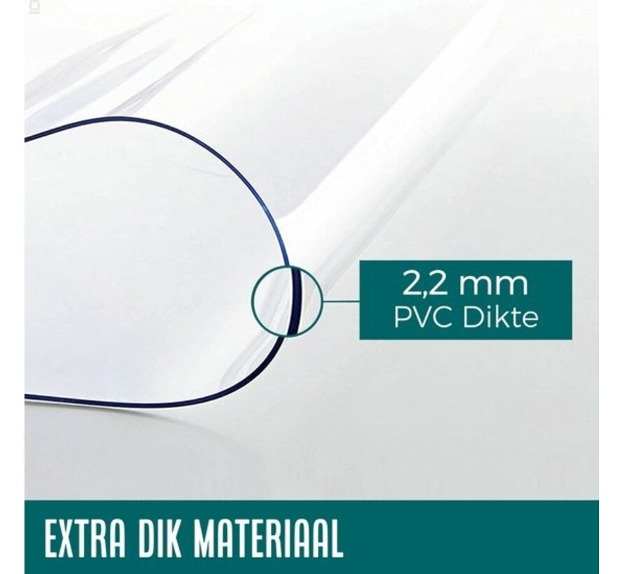HOMEWELL Protège Table Transparent Verre Clair 100x200cm - Nappe transparente - Nappe - Antidérapante et Résistante à la chaleur - 2.2 mm