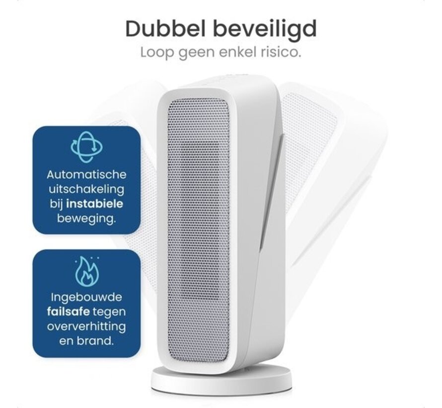 Chauffage soufflant Gologi avec thermostat - Poêle électrique - Chauffage - Chauffage - Fonctionne avec app et commandes tactiles - 1500W