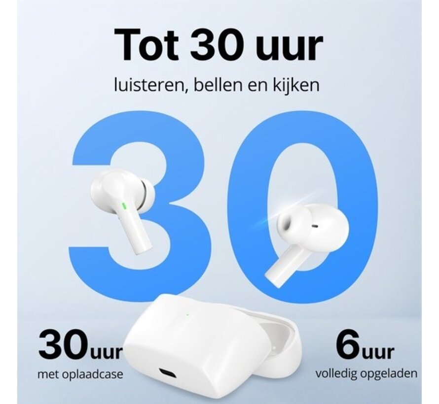 Ecouteurs sans fils Unitone - Ecouteurs Bluetooth - Earpods - Convient à Apple et Android - Blanc