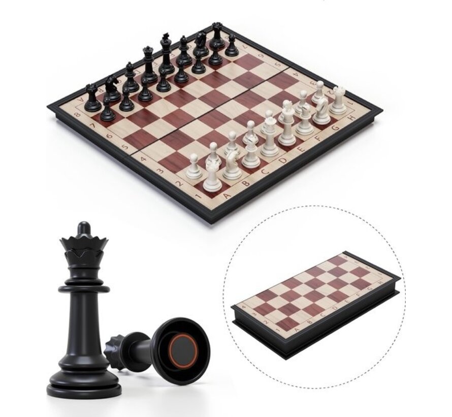 Échiquier magnétique avec pièces - Jeu d'échecs - Jeu d'échecs - Échecs - Bois - Pliable