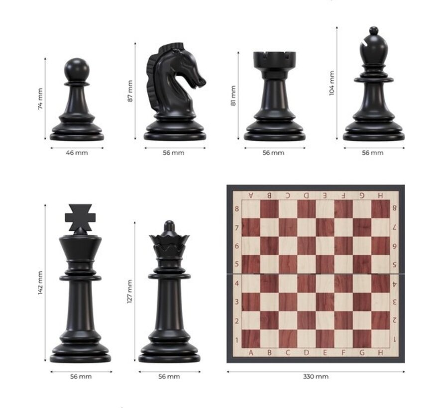 Échiquier magnétique avec pièces - Jeu d'échecs - Jeu d'échecs - Échecs - Bois - Pliable