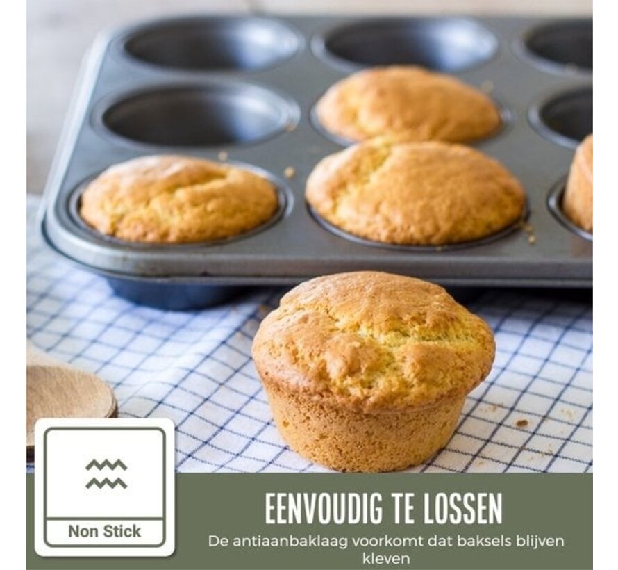 Homewell - Moule à muffins avec 12 moules à cupcakes