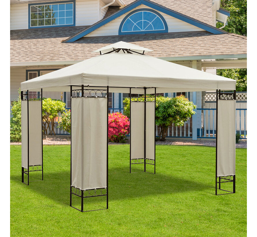 Sunny Toit de remplacement parasol protecteur contre les UV résistant à l'eau blanc crème 300 x 300 cm