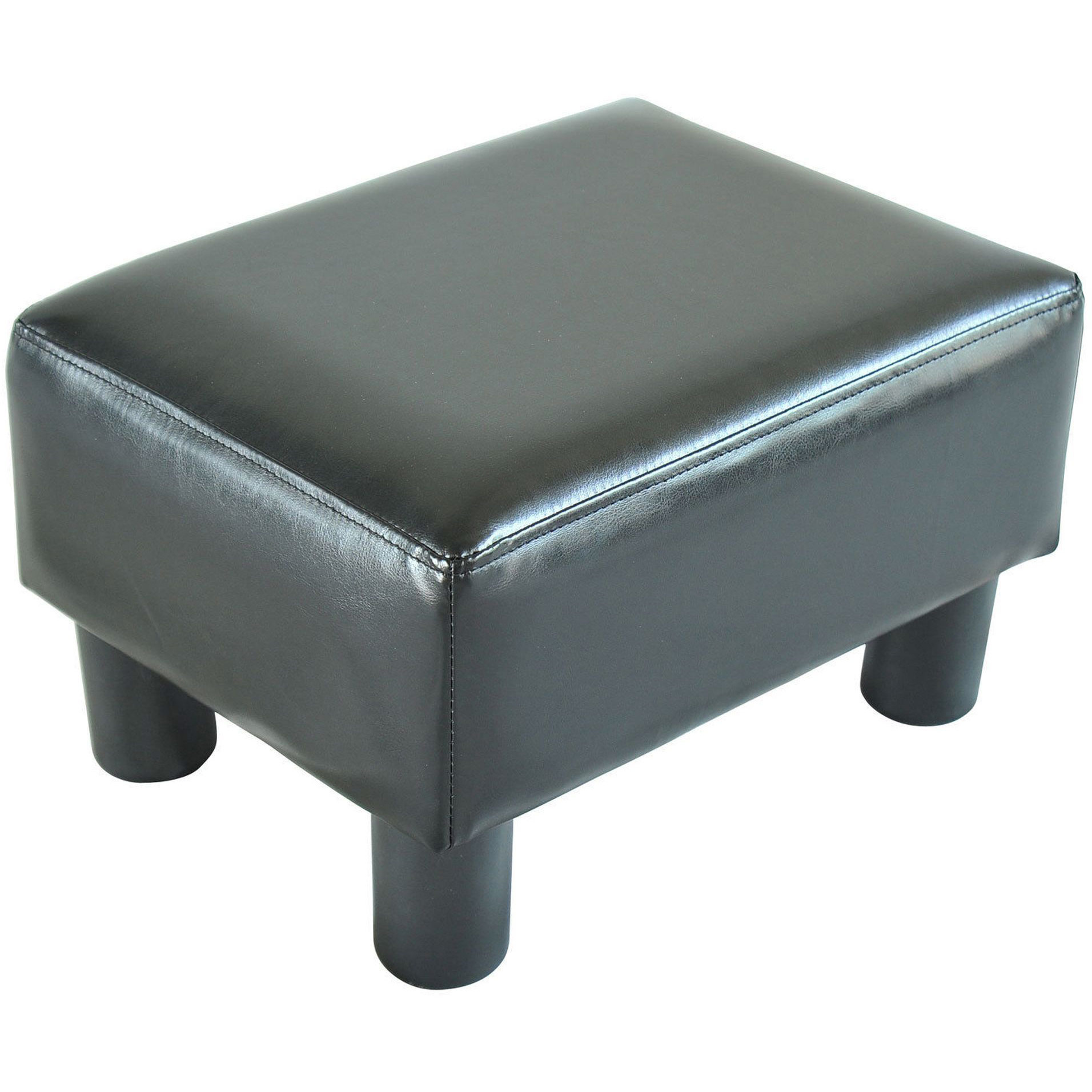 HOMdotCOM Tabouret en cuir artificiel noir