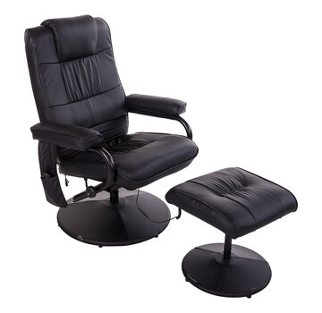 HOMdotCOM HOMdotCOM Fauteuil de massage avec tabouret Fauteuil TV Fauteuil de relaxation en cuir artificiel