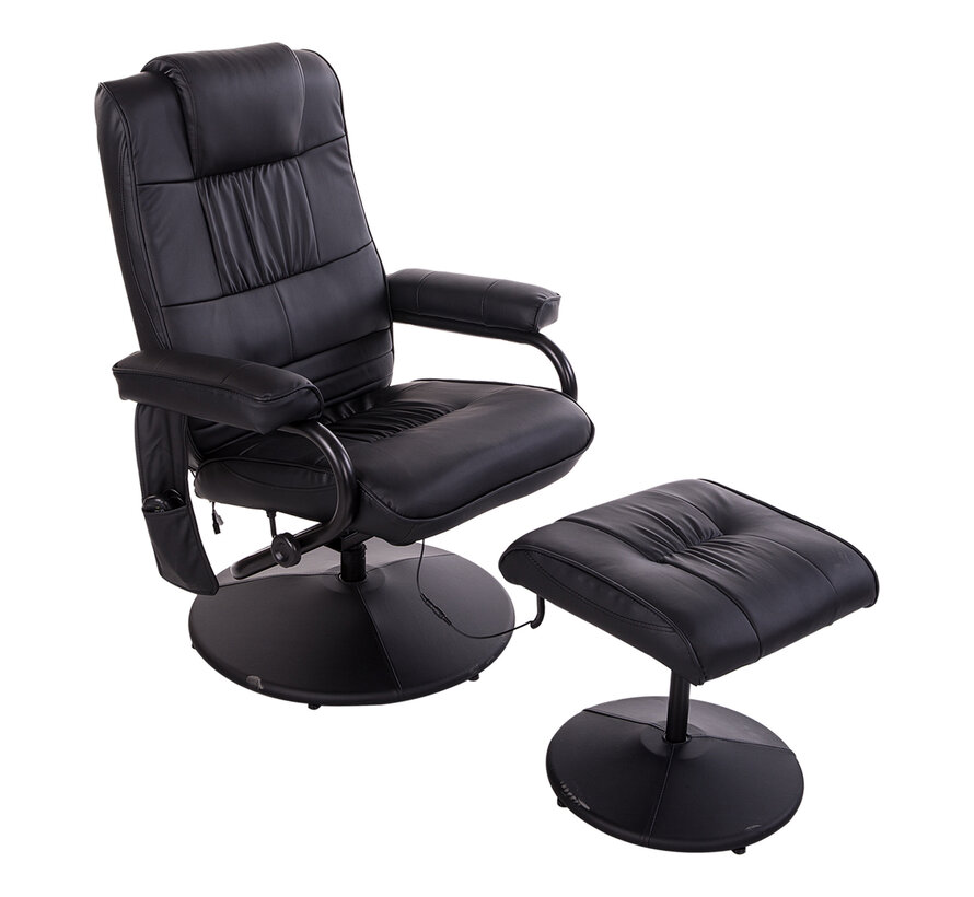 HOMdotCOM Fauteuil de massage avec tabouret Fauteuil TV Fauteuil de relaxation en cuir artificiel