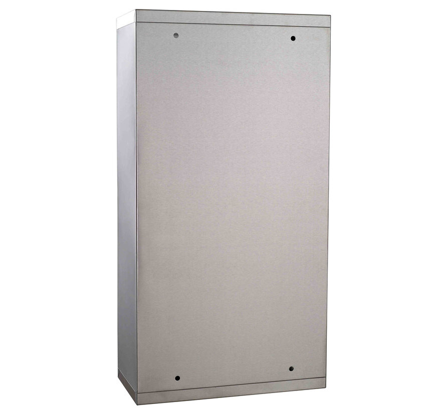 HOMdotCOM Armoire à pharmacie murale en acier inoxydable avec 2 étagères + porte de sécurité en verre verrouillable 48 cm