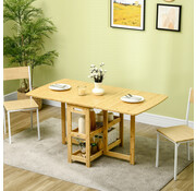 HOMdotCOM HOMdotCOM table de salle à manger table pliante avec rangement table de salle à manger table de cuisine bois naturel