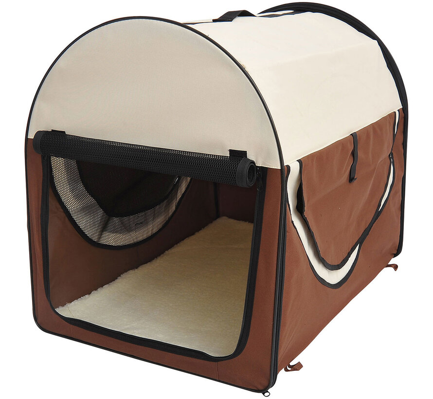 Paws Sac de transport pour chien pliable marron/crème taille XXL 97 x 71 x 76cm