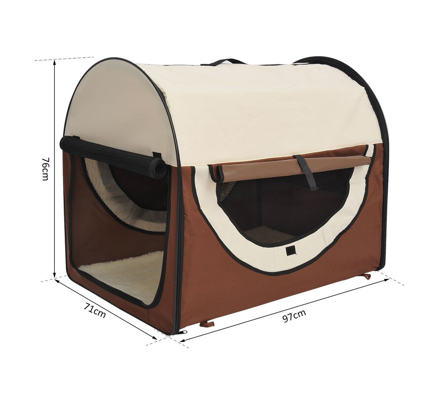 Paws Sac de transport pour chien pliable marron/crème taille XXL 97 x 71 x 76cm