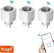 Denver Denver Smart Plug avec compteur d'énergie - 3 PACK - Périmètre - Interrupteur horaire - Prise intelligente - TUYA - Fonctionne avec Amazon Alexa et Google Home - Wifi - Pour iOS et Android - SHP102