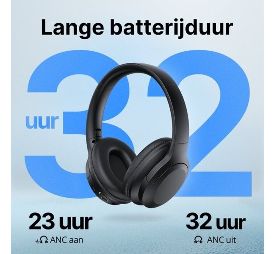 Unitone Focus Headphones Wireless - Active Noise Cancelling - Bluetooth - Over-ear - Convient à Apple et Android