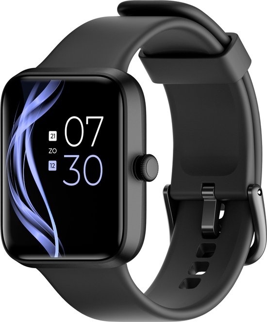 Lunis Smartwatch Femme et Hommes Noir - Apple & Android - Ecran tactile