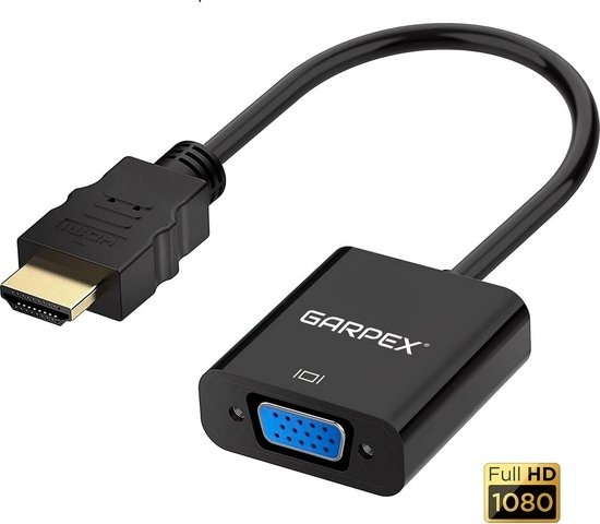 Garpex® Adaptateur HDMI vers VGA - HDMI vers VGA - Full HD 1080P - Mâle vers Femelle - Affichage supplémentaire