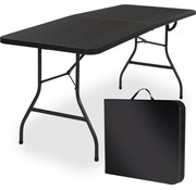 Goliving Goliving Table pliante - Table pliante - Table de camping - Table pliante d'extérieur - Résiste aux intempéries - 180 x 70 x 74 cm - Noir