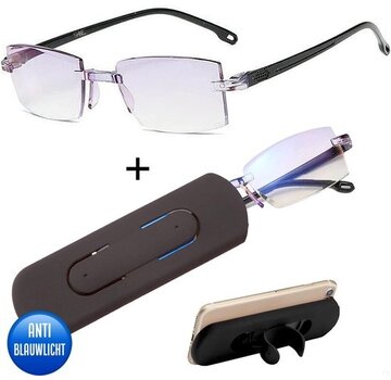 Shine Lunettes d'ordinateur Shine Anti Blue Light 2.00 - Lunettes d'affichage multifocales - Lunettes de lecture pour femmes et hommes - Accessoires inclus