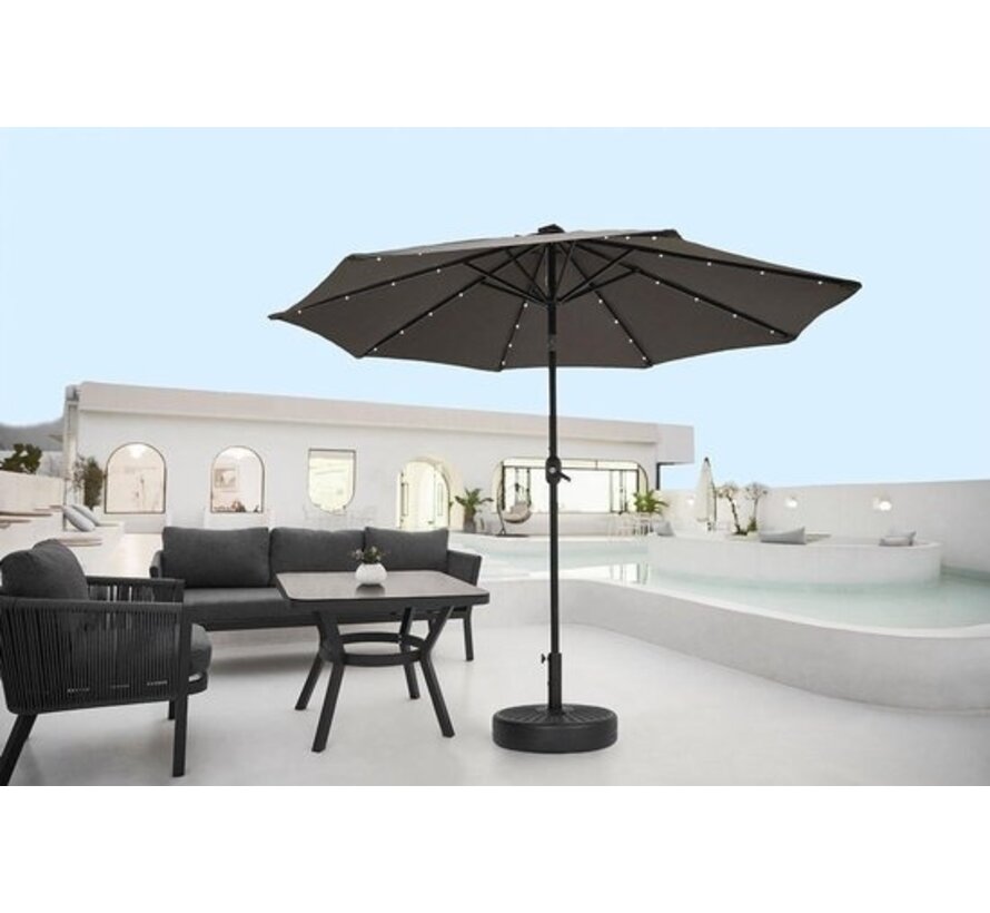 Feel Furniture - Parasol LED - 2,7 mètres - Gris foncé