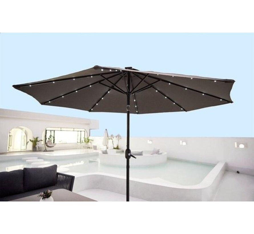 Feel Furniture - Parasol LED - 2,7 mètres - Gris foncé