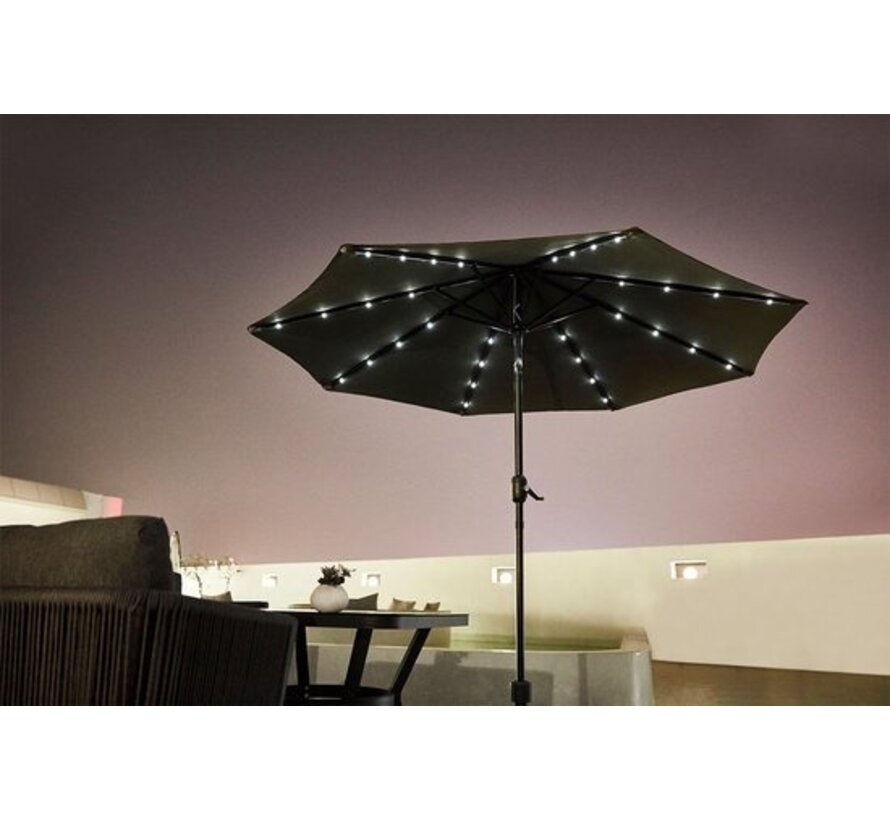 Feel Furniture - Parasol LED - 2,7 mètres - Gris foncé